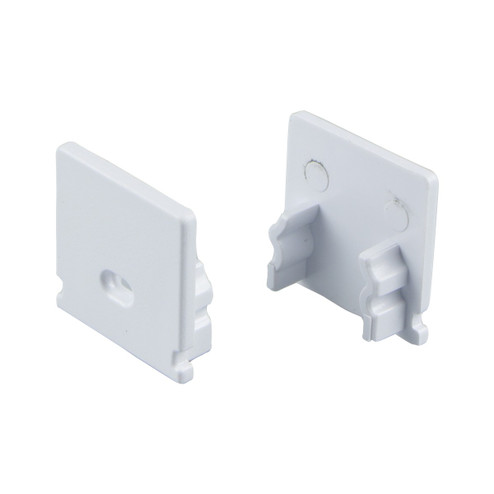 Premium Extrusions End Cap w/feed hole in White (303|PETRACEFEED)