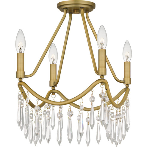 Airedale Four Light Semi Flush Mount in Aged Brass (10|AID1712AB)
