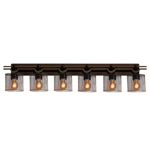 Wire Mesh Six Light Bath Bar in Dark Bronze (102|MSH850630DBRZ)