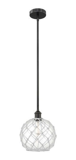 Edison One Light Mini Pendant in Matte Black (405|6161SBKG12210RW)