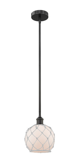 Edison One Light Mini Pendant in Matte Black (405|6161SBKG1218RW)