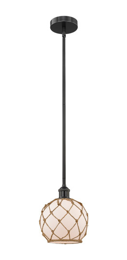 Edison One Light Mini Pendant in Matte Black (405|6161SBKG1218RB)