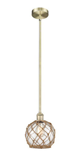 Edison One Light Mini Pendant in Antique Brass (405|6161SABG1228RB)