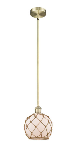 Edison One Light Mini Pendant in Antique Brass (405|6161SABG1218RB)