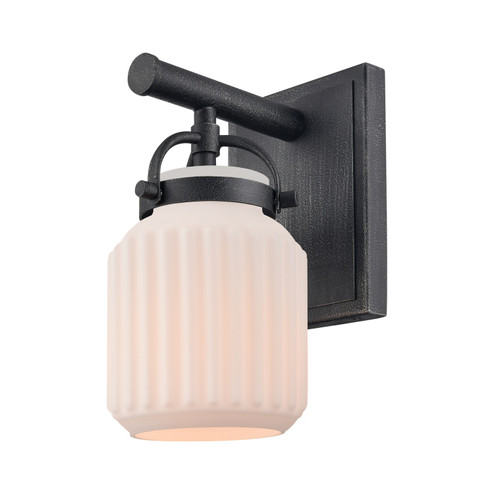 Downtown Urban One Light Wall Sconce in Weathered Zinc (405|4161WWZG4166WH)