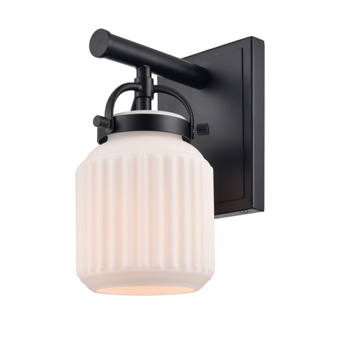 Downtown Urban One Light Wall Sconce in Matte Black (405|4161WBKG4166WH)