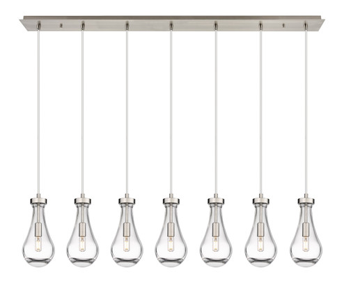 Downtown Urban Seven Light Linear Pendant in Brushed Satin Nickel (405|1274511PSNG4515CL)