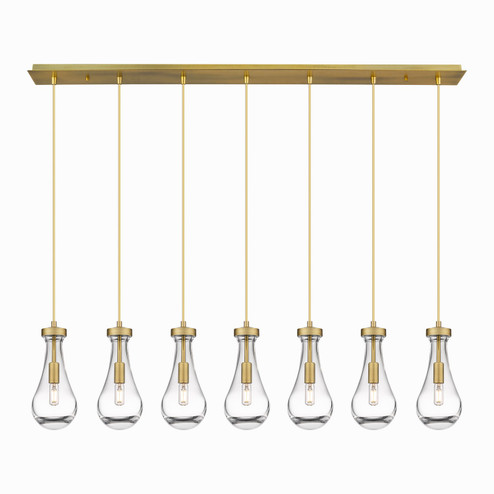 Downtown Urban Seven Light Linear Pendant in Brushed Brass (405|1274511PBBG4515CL)