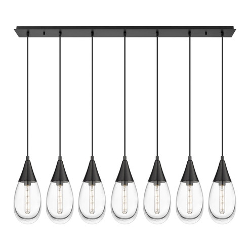 Downtown Urban Seven Light Linear Pendant in Matte Black (405|1274501PBKG4506CL)