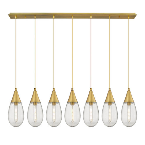 Downtown Urban Seven Light Linear Pendant in Brushed Brass (405|1274501PBBG4506SCL)