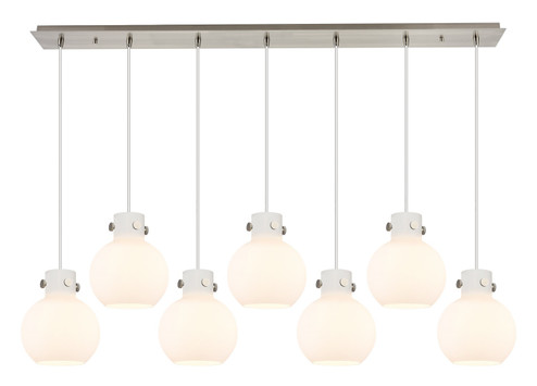 Newton Seven Light Linear Pendant in Brushed Satin Nickel (405|1274101PSSNG4108WH)