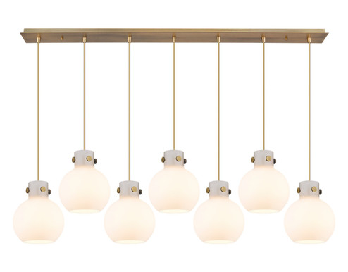 Newton Seven Light Linear Pendant in Brushed Brass (405|1274101PSBBG4108WH)