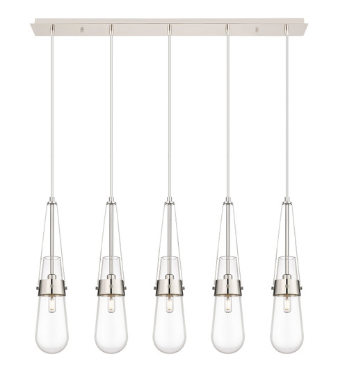 Downtown Urban Five Light Linear Pendant in Polished Nickel (405|1254521PPNG4524CL)