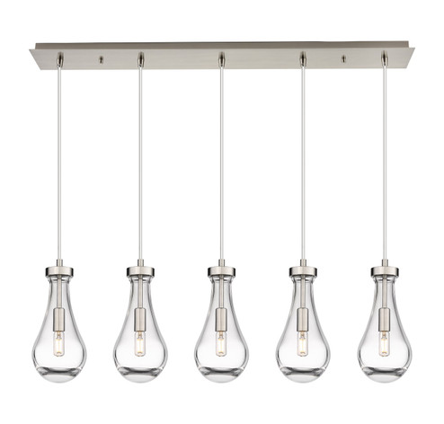 Downtown Urban Five Light Linear Pendant in Brushed Satin Nickel (405|1254511PSNG4515CL)