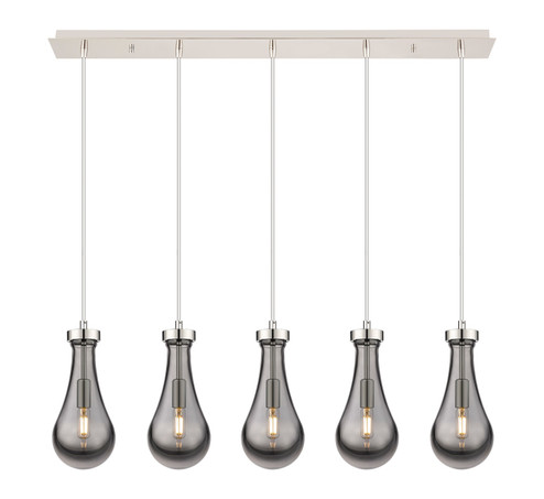 Downtown Urban Five Light Linear Pendant in Polished Nickel (405|1254511PPNG4515SM)