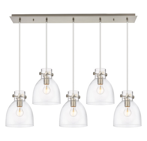 Downtown Urban Five Light Linear Pendant in Brushed Satin Nickel (405|1254101PSSNG4128CL)
