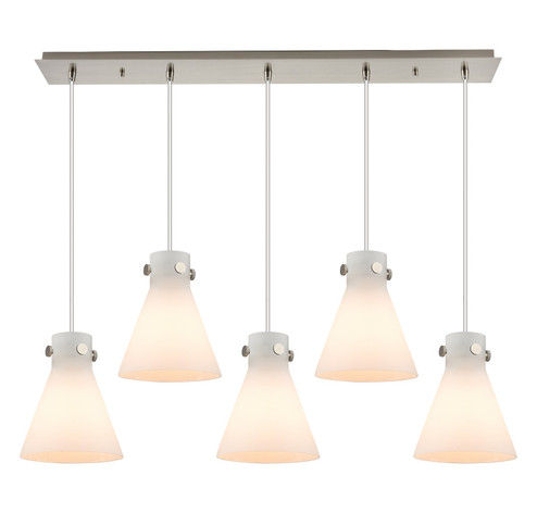 Downtown Urban Five Light Linear Pendant in Brushed Satin Nickel (405|1254101PSSNG4118WH)