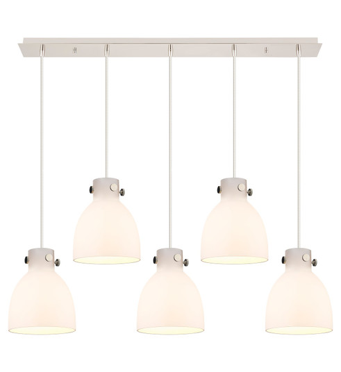 Downtown Urban Five Light Linear Pendant in Polished Nickel (405|1254101PSPNG4128WH)