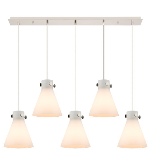 Downtown Urban Five Light Linear Pendant in Polished Nickel (405|1254101PSPNG4118WH)