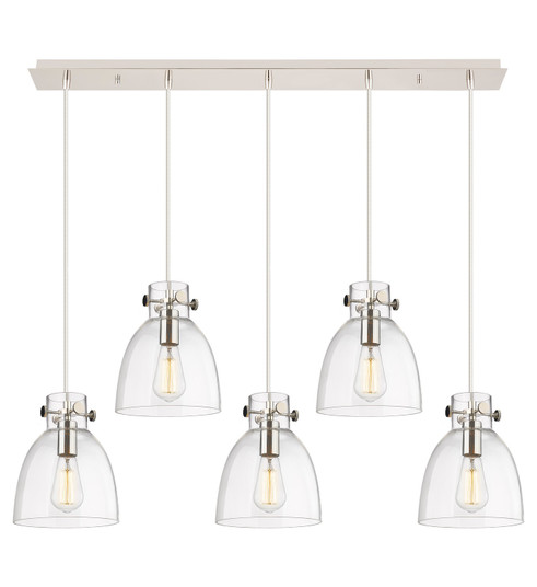 Downtown Urban Five Light Linear Pendant in Polished Nickel (405|1254101PSPNG4128CL)