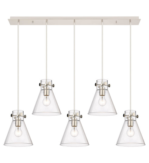 Downtown Urban Five Light Linear Pendant in Polished Nickel (405|1254101PSPNG4118CL)