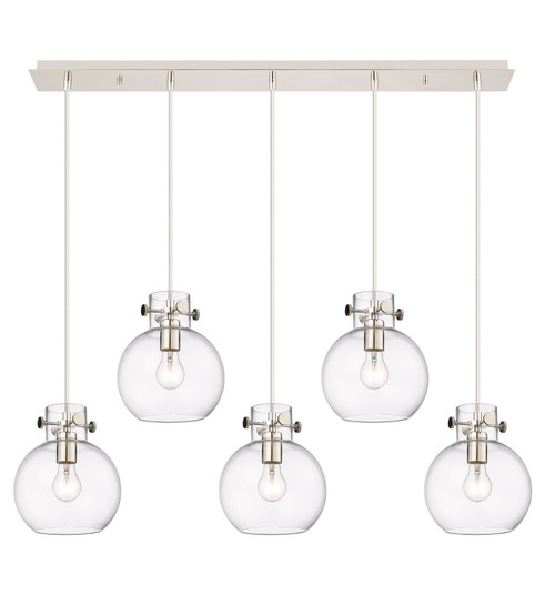 Newton Five Light Linear Pendant in Polished Nickel (405|1254101PSPNG4108CL)