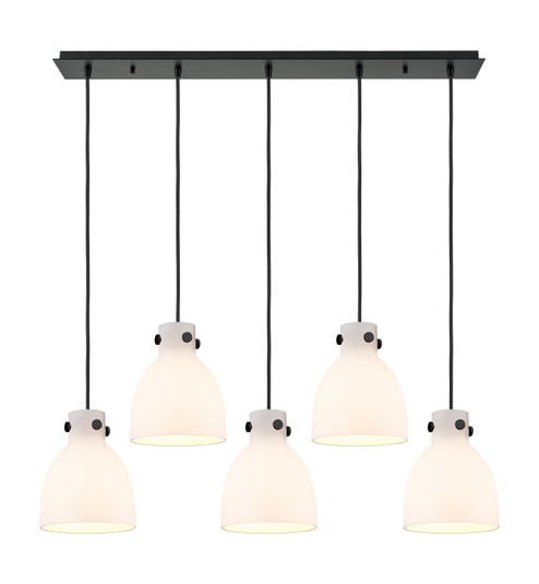 Downtown Urban Five Light Linear Pendant in Matte Black (405|1254101PSBKG4128WH)
