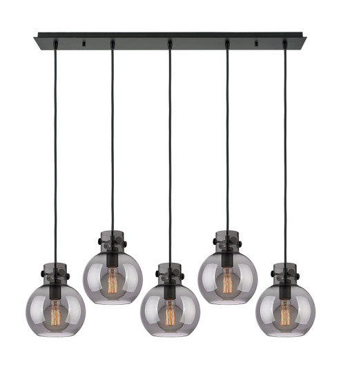 Newton Five Light Linear Pendant in Matte Black (405|1254101PSBKG4108SM)