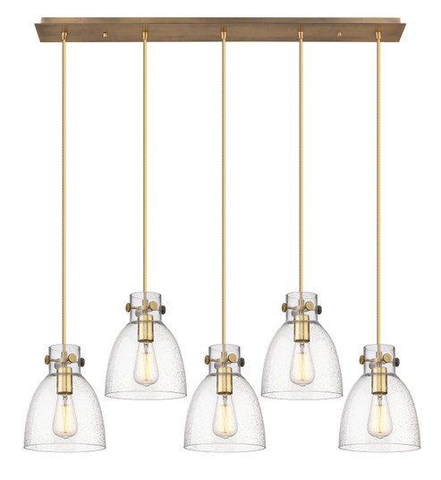 Downtown Urban Five Light Linear Pendant in Brushed Brass (405|1254101PSBBG4128SDY)