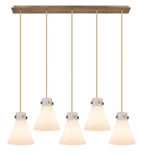 Downtown Urban Five Light Linear Pendant in Brushed Brass (405|1254101PSBBG4118WH)