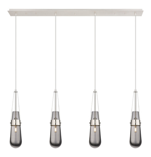Downtown Urban Four Light Linear Pendant in Polished Nickel (405|1244521PPNG4524SM)