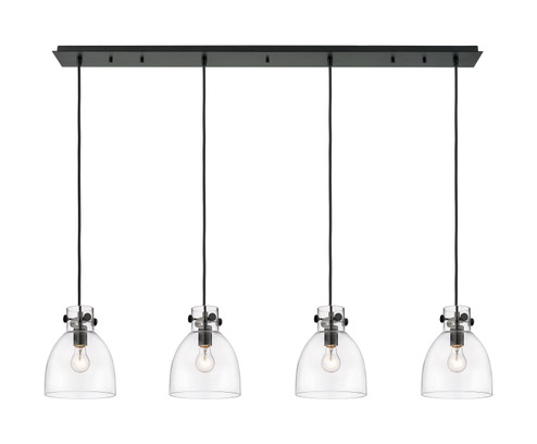 Downtown Urban Four Light Linear Pendant in Matte Black (405|1244101PSBKG4128CL)