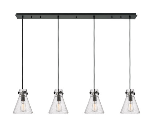 Downtown Urban Four Light Linear Pendant in Matte Black (405|1244101PSBKG4118SDY)