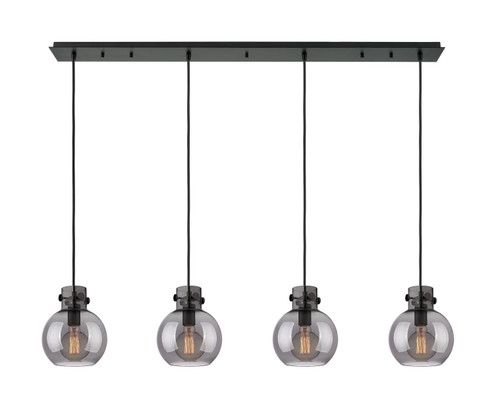 Newton Four Light Linear Pendant in Matte Black (405|1244101PSBKG4108SM)