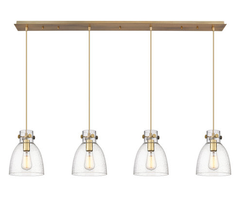 Downtown Urban Four Light Linear Pendant in Brushed Brass (405|1244101PSBBG4128SDY)