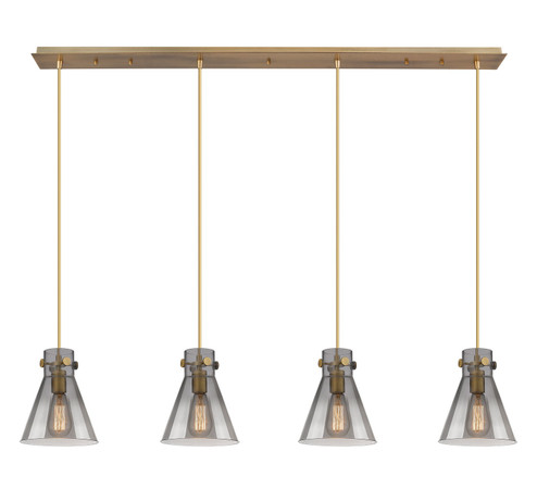 Downtown Urban Four Light Linear Pendant in Brushed Brass (405|1244101PSBBG4118SM)