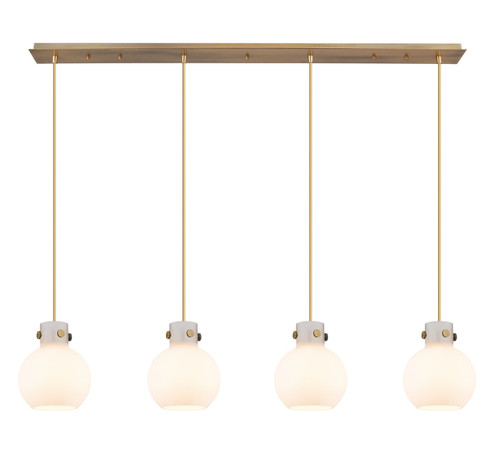 Newton Eight Light Linear Pendant in Brushed Brass (405|1244101PSBBG4108WH)