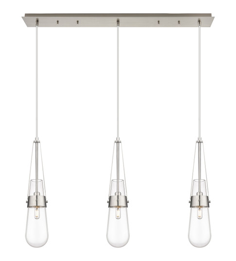 Downtown Urban Three Light Linear Pendant in Brushed Satin Nickel (405|1234521PSNG4524CL)
