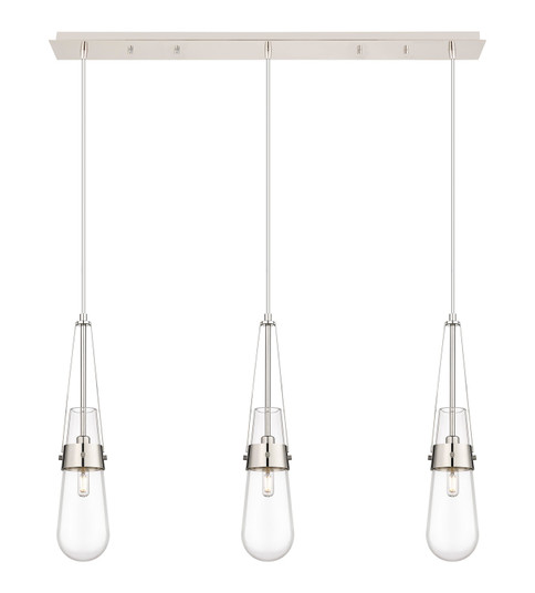 Downtown Urban Three Light Linear Pendant in Polished Nickel (405|1234521PPNG4524CL)