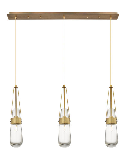 Downtown Urban Three Light Linear Pendant in Brushed Brass (405|1234521PBBG4524CL)
