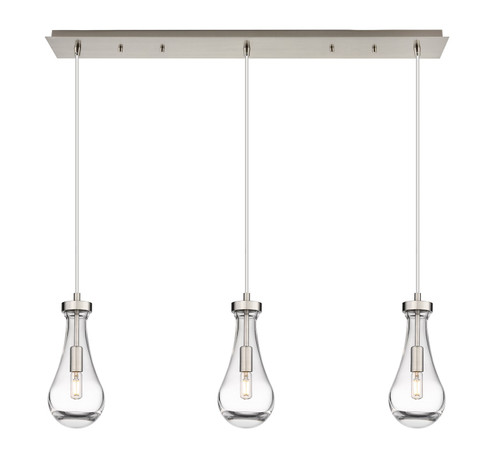 Downtown Urban Three Light Linear Pendant in Brushed Satin Nickel (405|1234511PSNG4515CL)