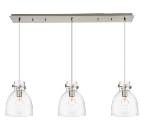 Downtown Urban Three Light Linear Pendant in Brushed Satin Nickel (405|1234101PSSNG4128CL)
