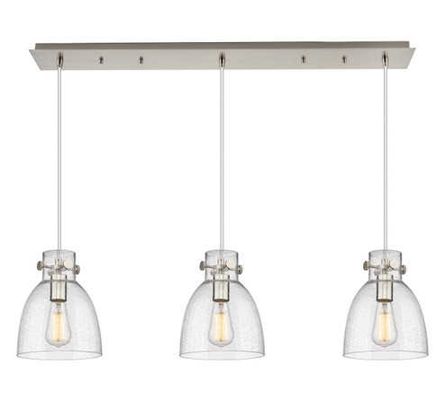 Downtown Urban Three Light Linear Pendant in Brushed Satin Nickel (405|1234101PSSNG4128SDY)