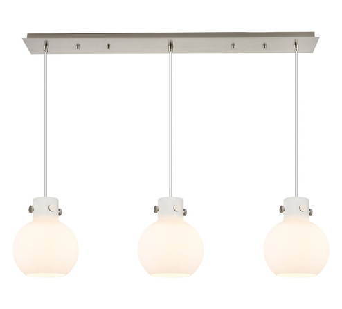 Newton Three Light Linear Pendant in Brushed Satin Nickel (405|1234101PSSNG4108WH)