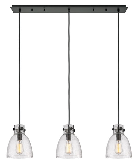 Downtown Urban Three Light Linear Pendant in Matte Black (405|1234101PSBKG4128SDY)