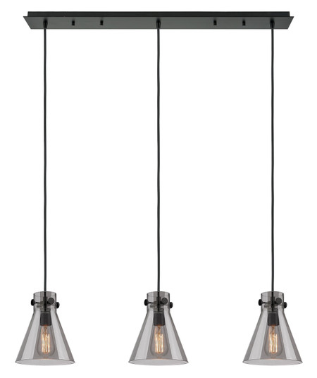 Downtown Urban Three Light Linear Pendant in Matte Black (405|1234101PSBKG4118SM)