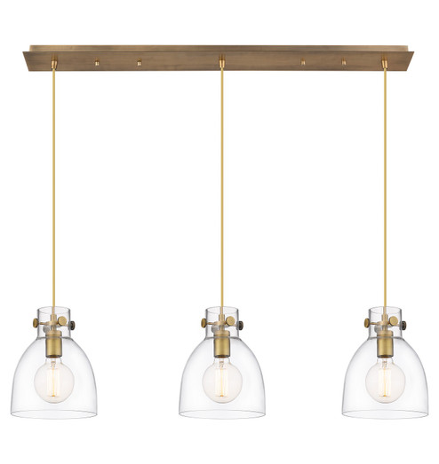 Downtown Urban Eight Light Linear Pendant in Brushed Brass (405|1234101PSBBG4128CL)