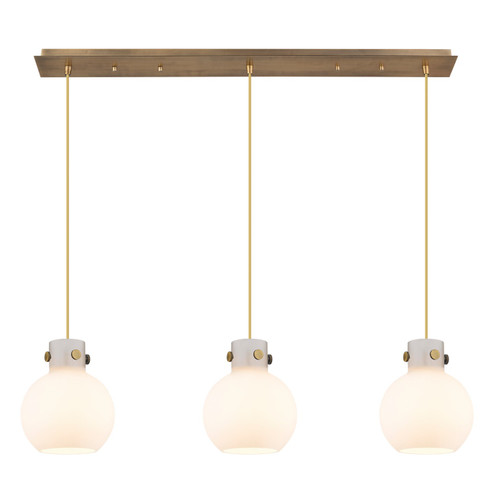 Newton Two Light Linear Pendant in Brushed Brass (405|1234101PSBBG4108WH)