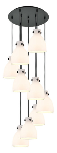 Downtown Urban Nine Light Pendant in Matte Black (405|1194101PSBKG4128WH)
