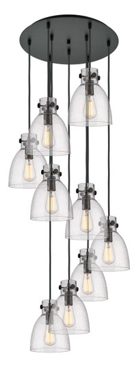 Downtown Urban Nine Light Pendant in Matte Black (405|1194101PSBKG4128SDY)